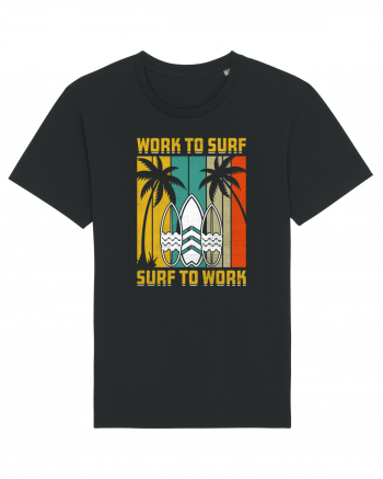 Work to surf, surf to work Black