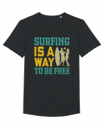 Surfing is a way to be free Tricou mânecă scurtă guler larg Bărbat Skater