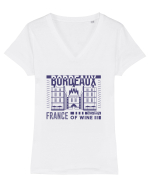 Bordeaux Tricou mânecă scurtă guler V Damă Evoker