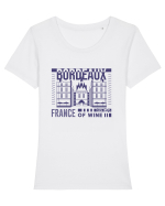 Bordeaux Tricou mânecă scurtă guler larg fitted Damă Expresser