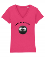 Look at me now funny eye-catching Tricou mânecă scurtă guler V Damă Evoker