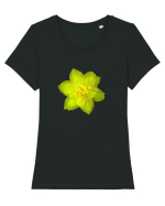 Narcisa galbena Tricou mânecă scurtă guler larg fitted Damă Expresser