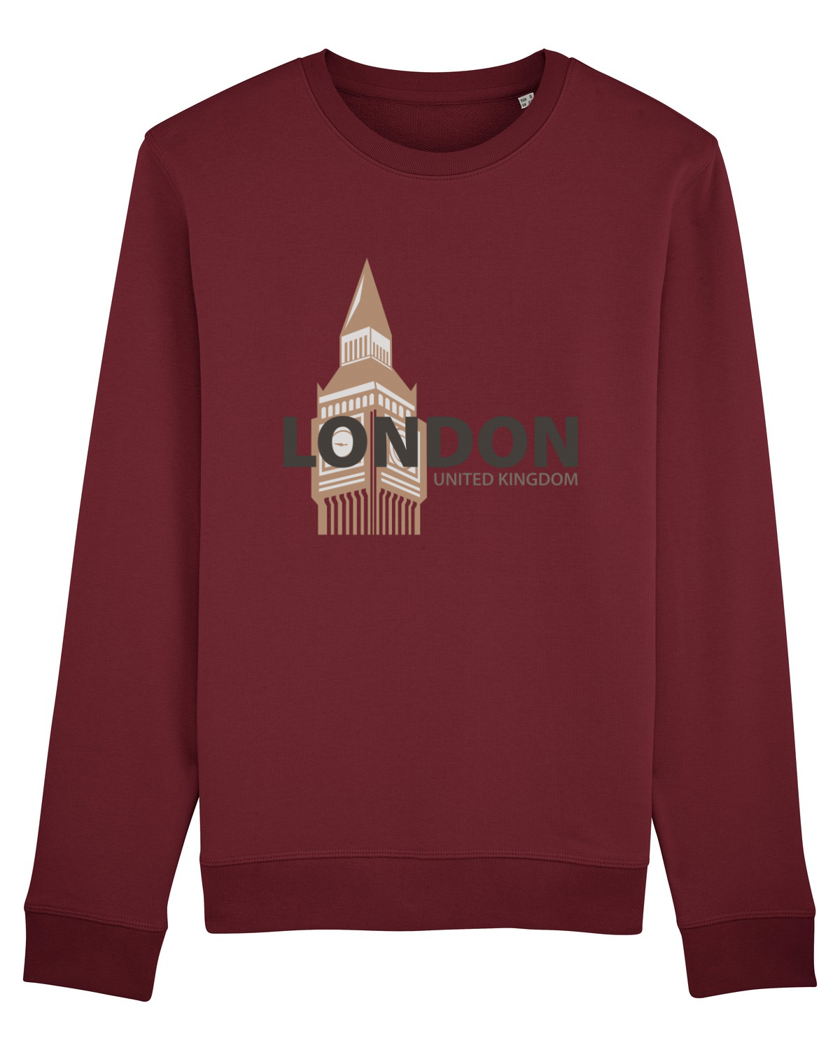 Bluză mânecă lungă Unisex Rise Burgundy
