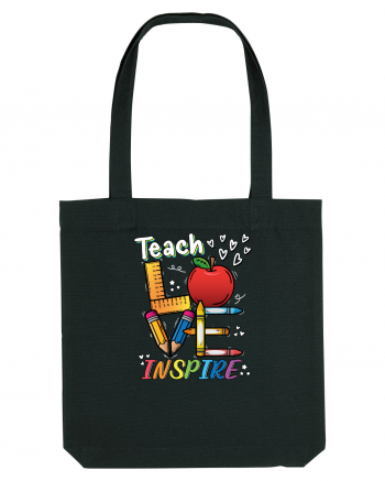 Teach Love Inspire Back to School Invata Iubeste Inspira Black