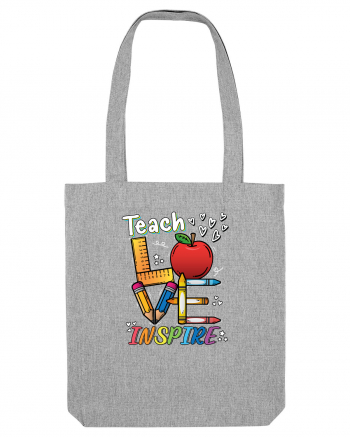 Teach Love Inspire Back to School Invata Iubeste Inspira Heather Grey
