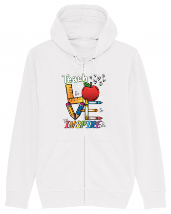 Teach Love Inspire Back to School Invata Iubeste Inspira White