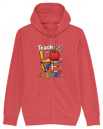 Teach Love Inspire Back to School Invata Iubeste Inspira Carmine Red
