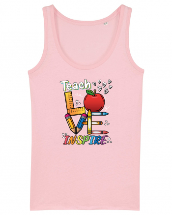Teach Love Inspire Back to School Invata Iubeste Inspira Cotton Pink