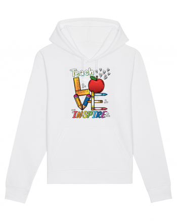 Teach Love Inspire Back to School Invata Iubeste Inspira White