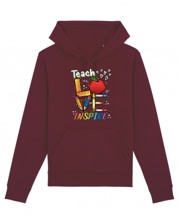 Teach Love Inspire Back to School Invata Iubeste Inspira Burgundy