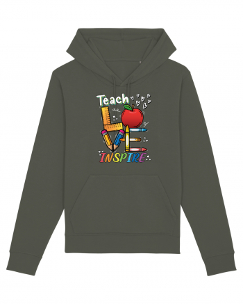 Teach Love Inspire Back to School Invata Iubeste Inspira Khaki
