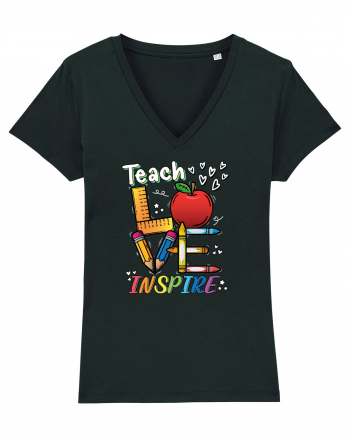 Teach Love Inspire Back to School Invata Iubeste Inspira Black