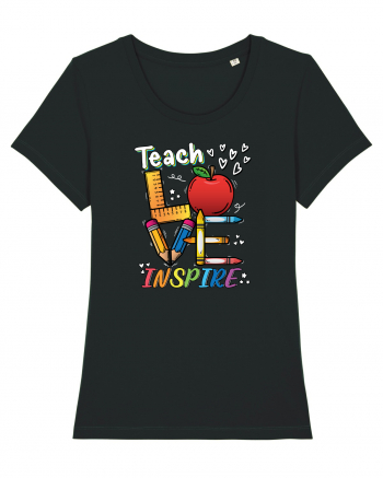 Teach Love Inspire Back to School Invata Iubeste Inspira Black