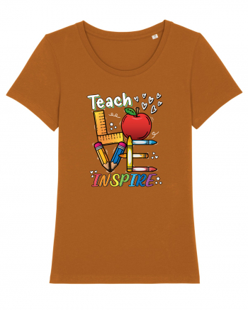 Teach Love Inspire Back to School Invata Iubeste Inspira Roasted Orange