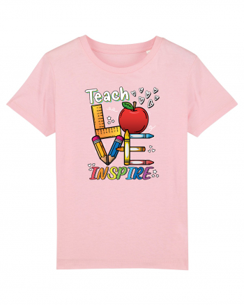 Teach Love Inspire Back to School Invata Iubeste Inspira Cotton Pink