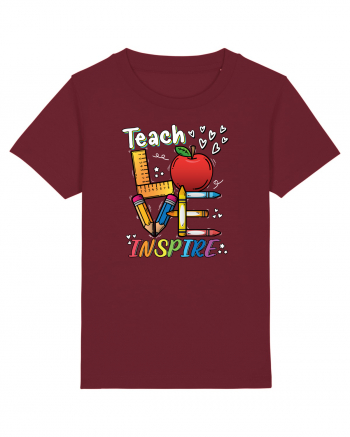 Teach Love Inspire Back to School Invata Iubeste Inspira Burgundy