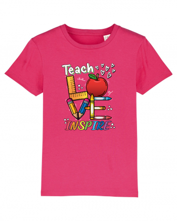Teach Love Inspire Back to School Invata Iubeste Inspira Raspberry