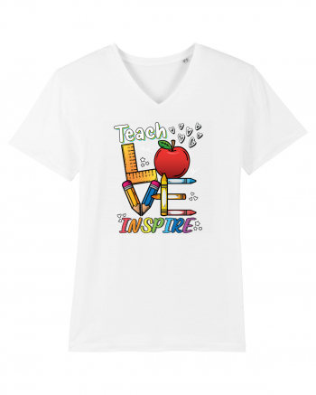 Teach Love Inspire Back to School Invata Iubeste Inspira White