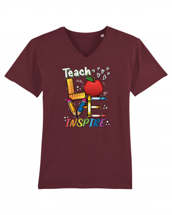 Teach Love Inspire Back to School Invata Iubeste Inspira Burgundy