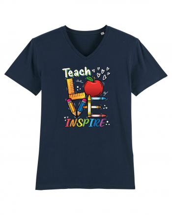 Teach Love Inspire Back to School Invata Iubeste Inspira French Navy