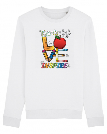 Teach Love Inspire Back to School Invata Iubeste Inspira White