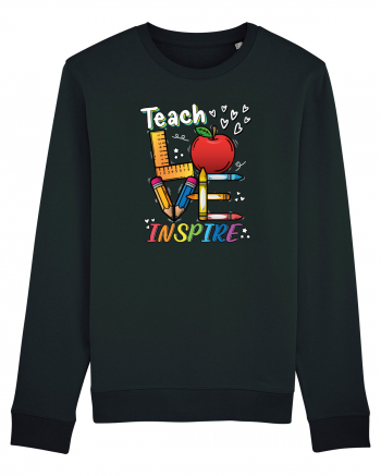 Teach Love Inspire Back to School Invata Iubeste Inspira Bluză mânecă lungă Unisex Rise