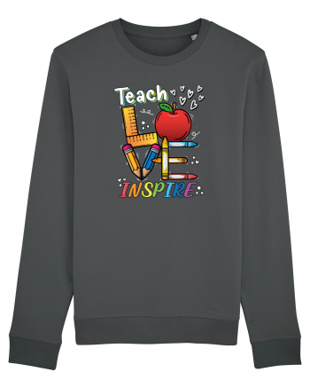 Teach Love Inspire Back to School Invata Iubeste Inspira Anthracite