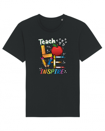 Teach Love Inspire Back to School Invata Iubeste Inspira Black