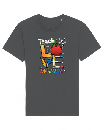 Teach Love Inspire Back to School Invata Iubeste Inspira Anthracite