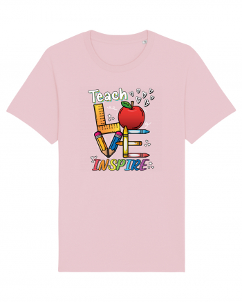 Teach Love Inspire Back to School Invata Iubeste Inspira Cotton Pink
