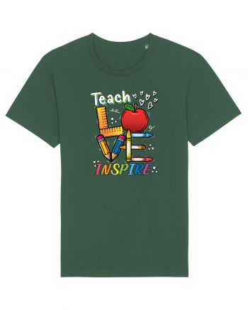 Teach Love Inspire Back to School Invata Iubeste Inspira Bottle Green