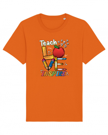 Teach Love Inspire Back to School Invata Iubeste Inspira Bright Orange