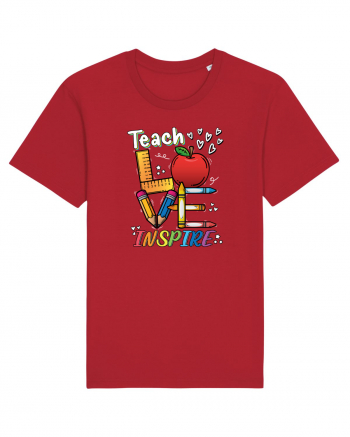 Teach Love Inspire Back to School Invata Iubeste Inspira Red