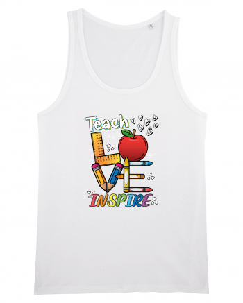 Teach Love Inspire Back to School Invata Iubeste Inspira White