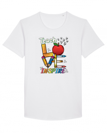 Teach Love Inspire Back to School Invata Iubeste Inspira White