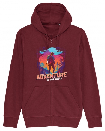 in stil synthwave - Adventure is out there Burgundy