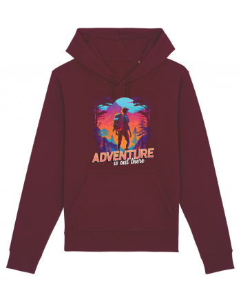in stil synthwave - Adventure is out there Burgundy