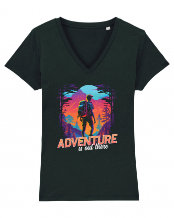 in stil synthwave - Adventure is out there Black