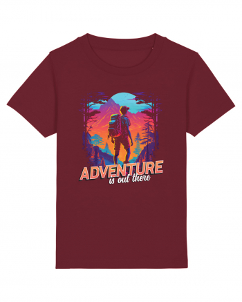 in stil synthwave - Adventure is out there Burgundy