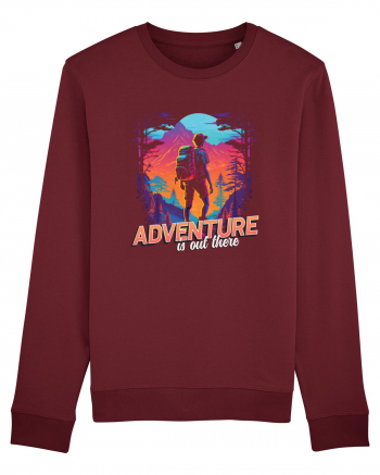 in stil synthwave - Adventure is out there Burgundy