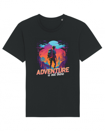 in stil synthwave - Adventure is out there Black