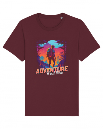 in stil synthwave - Adventure is out there Burgundy
