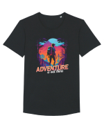 in stil synthwave - Adventure is out there Tricou mânecă scurtă guler larg Bărbat Skater