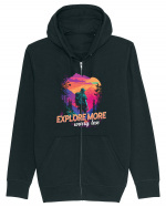 in stil synthwave - Explore more worry less Hanorac cu fermoar Unisex Connector