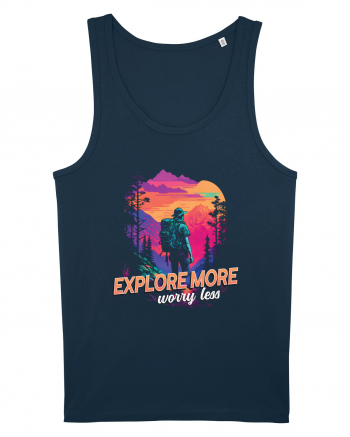 in stil synthwave - Explore more worry less Navy