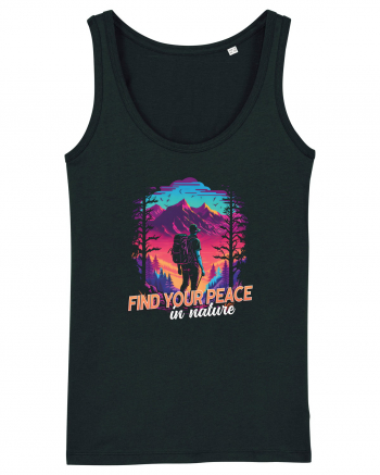 in stil synthwave - Find your peace in nature Black