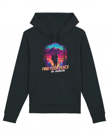 in stil synthwave - Find your peace in nature Black