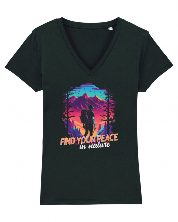 in stil synthwave - Find your peace in nature Black