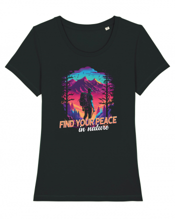 in stil synthwave - Find your peace in nature Black