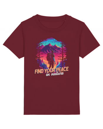 in stil synthwave - Find your peace in nature Burgundy
